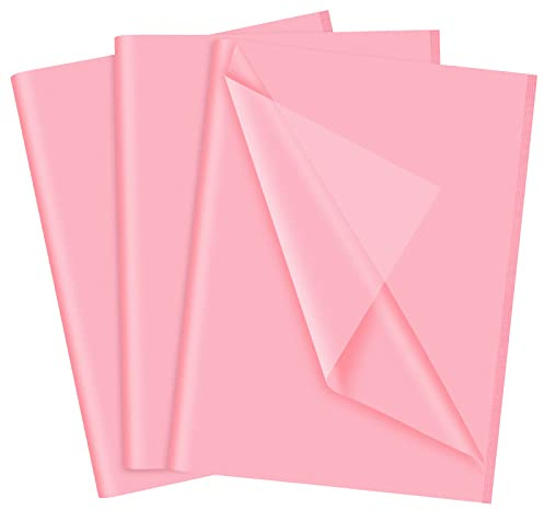 NEBURORA Papel de Seda Rosa para Bolsas de Regalo - 60 Hojas, 35 x 50 cm - Embalaje Fuerte para Regalos, Relleno, Artesanía - Cumpleaños, Boda, Baby Shower