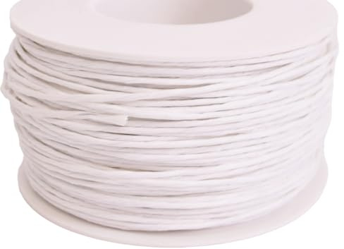 Papierdraht 100m // 2mm // Draht mit Papier umwickelt // Dekodraht Basteldraht Bindedraht zum Basteln und Dekorieren (Weiß)