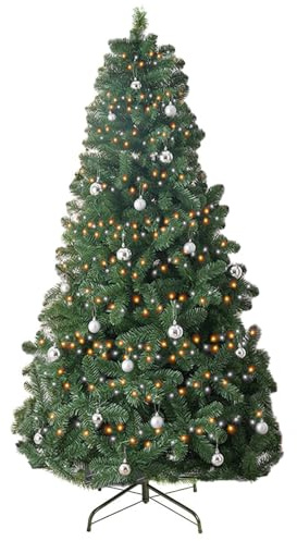 Neo 7ft Scandinavian Tips Spruce Fir Tree Artificial Christmas Tree Xmas Realistic Branches Green Natural Branches with Solid Metal Legs (Green)