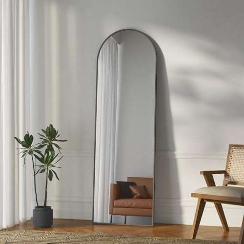 BD-Baode Ganzkörperspiegel 140x40cm Standspiegel mit Haken HD Ganzkörperspiegel mit Schwarz Metallrahmen Türspiegel Hängespiegel Spiegel für Garderobe Schlafzimmer Wohnzimmer