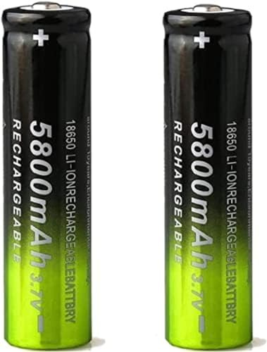 Batería Recargable De 3,7 V, Batería De 5800 MAh, Batería Recargable con Botón Superior, Batería para Linterna, Timbres, Etc.,2 Piezas