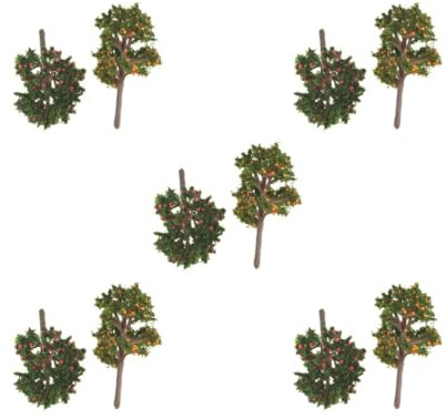 Paowsietiviity Lot de 5 pommiers miniatures 1/12 pour maison de poupée, oranger, décoration de jardin