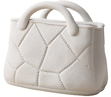 Creative Ceramic Handbag Vase,Small Modern Flower Vase for Home Decoration,Creative Handbag Purse Vase for Flowers,Minimalist Hydroponic Flower Set,Fresh Flower Vase Decoration(White)