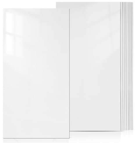 MAGICLULU 10 Stück Abziehen Und Aufklebende U-Bahn-Fliesen Zum Aufkleben Auf Fliesenrückwand Für Küche Und Badezimmer Weiße Tapete 61 X 30 5 Cm Dicker