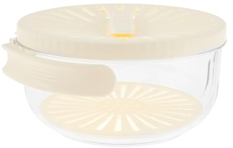 2-in-1 Frischhaltedosen mit Deckel Abtropfgitter Kühlschrank Organizer ABS Nudelsieb Multifunktion Küchensieb mit Schüssel Schwenkbar Küchensieb Schüssel für Nudeln Gemüse Obst