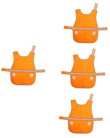 BESPORTBLE 4stücke Hundeweste Reflektierend Fluoreszierend Für Große Hunde Verstellbar Und Wasserabweisend Für Outdoor-aktivitäten Und Im Dunkeln