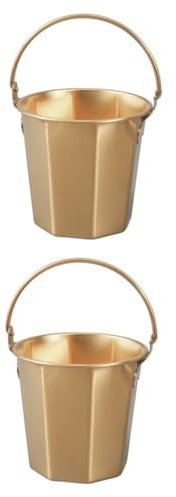 YARNOW 2pcs Large Capacity Stainless Steel Bucket Outdoor Cold Water Bucket Handle