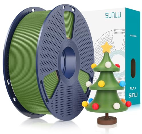 SUNLU PLA+ Filament 1.75mm, PLA Plus 3D Drucker Filament, 1KG Olivgrün | Härter und Stärker 3D Druck PLA+ Filament, Neatly Wound, Maßgenauigkeit +/- 0.02mm