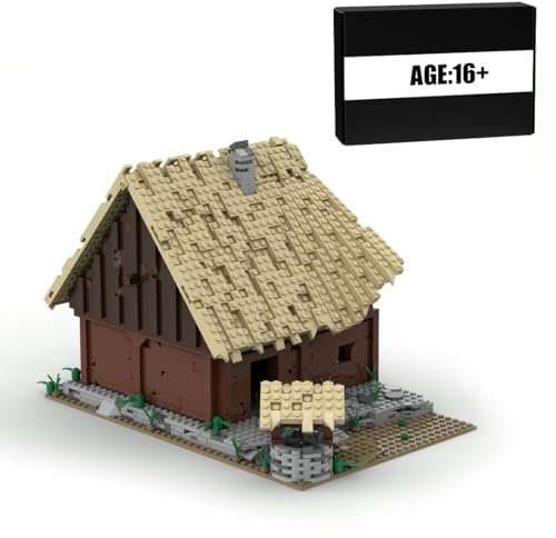 BlocteckToy MOC Klemmbausteine Mittelalterliches Waffen Wäscherei Modell 2323 Teile Mittelalterliches Dorf Gebäude Set