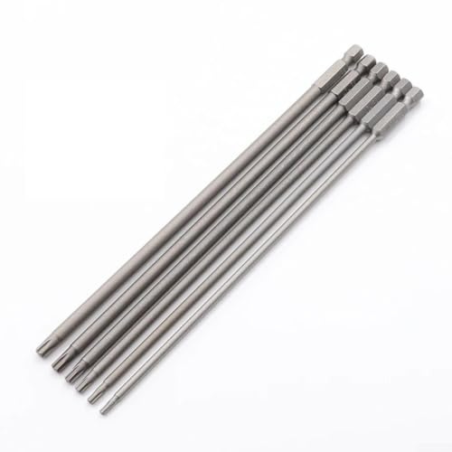 Besttoolifes 6 Stück 200 mm lang für Torx-Schraubendreher-Sets, für Torx-Kopf-Schraubendreher-Bit-Set, Stern-Schraubendreher-Set, magnetisch für Torx-Schraubendreher T8-T40, Stahllegierung (für T25)