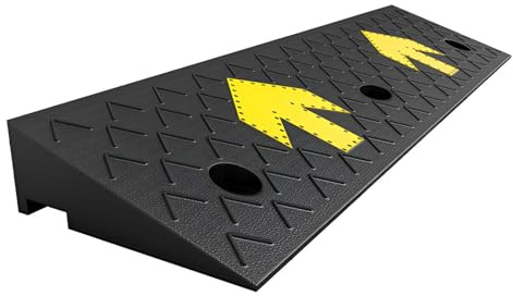 Bordsteinrampe aus Gummi, 13 cm Hoch, Robuste Schwellenrampe, Rollstuhlrampe, Auffahrrampe. Geeignet für Autos, Motorräder, Laderampen, Lagerhallen, Garagen