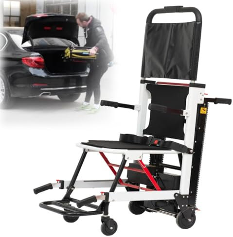 FANGZHL Treppenlifte,Elektrische Treppensteigrollstühle,Raupen-Treppensteigrollstuhl,Rahmen Aus Aluminiumlegierung,120-W-Kohlebürstenmotor,Tragfähigkeit: 169 Kg 13AH