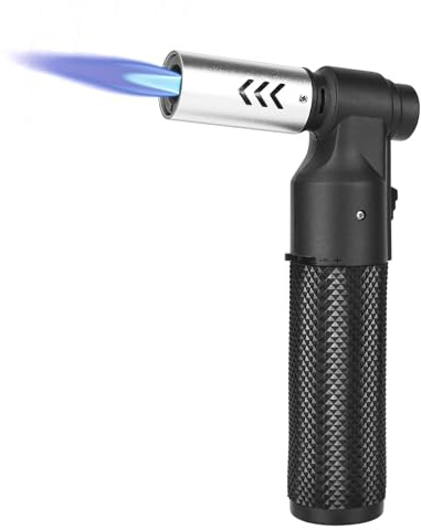 DMJJSD® Kitchen Blow Torch Butane Torch Adjustable Mini Blow Torch Lighter Big Jet Flame Refillable Soldering Torch Lighte for Desserts, Creme Brulee, Welding, Industrial (NO Gas)