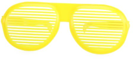 HOMOCONO Lustige Übergroße Sonnenbrille Lamellenbrille Kunststoff Gelb Partybrille für Club Auftritt