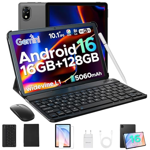 DOOGEE U10 Android 16 AI Tablet 10 Zoll, 16GB +128GB (2TB TF) Tablet mit Tastatur/Stift/Maus/Hülle, 5060mAh, Kinder Tablets PC 1280 * 800 HD+ Widevine L1 Gaming Tablets, 5G WiFi6/ Face ID/3.5mm/Type C