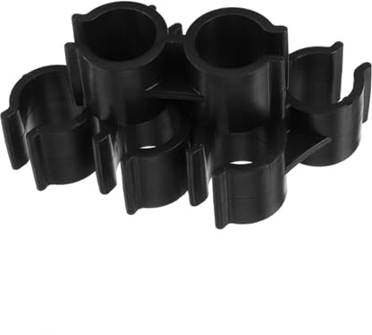 MOBUTOFU 4PCS Double Pipe Clamps Plastic Broom Handle Clip Dustpan Rod Fixing Clip Easy Mount Broom Pole Connector for Cleaning Accessories (25mm/0.98in)
