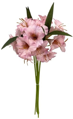 BQEE Bouquet de lys sauvages artificiels en soie au toucher réel pour mariage, maison et restaurant - 42 cm - Plusieurs couleurs disponibles (rose)