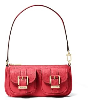 Michael Kors Zoe Small Convertible Pouchette, Goldfarbene Metallteile/Purpurrot, One size