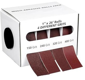 Rollo de papel de lija abrasivo de grano 4 de 8 m, grano 150, 240, 320, 400, con dispensador para muebles de metal, plástico, madera