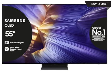 Samsung Smart TV 55'' QE55S94FAEXZT OLED 4K, NQ4 AI Gen3 Processor, 4K AI Upscaling Pro, Motion Xcelerator 144Hz, Dolby Atmos & OTS Lite, LaserSlim Design, 2025