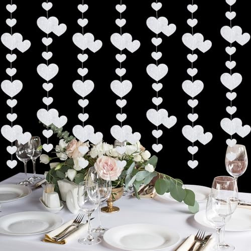 5STK Herz Girlande Hochzeit 4m Herzform Silberhochzeit Deko Girlande