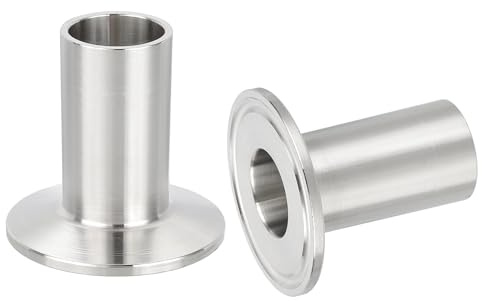PATIKIL Stainless Steel 304 Sanitary Fitting, 2pcs Long Weld Clamp Ferrule Pipe Fitting 1(25mm) Tube OD Connector 50.5mm Ferrule Flange OD for Brewery Winery Food Processing