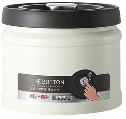Vacuum Canister Coffee, Airtight Food Storage Solution for Coffee Beans, Stainless Steel -Piece, Press-Sealed Container, Loose Leaf Tea, Ground Spices, Cereal, Sugar, and Pantry