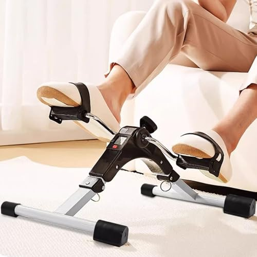 WDEC Mini Klappbar Bike, Pedaltrainer Mini-Heimtrainer Fahrrad, Minifahrrad Bewegungstrainer Fitnessgerät für Zuhause Büro, Heimtrainer Fitnessgerät mit Einstellbarer Widerstand, Pedal-Ausbilder