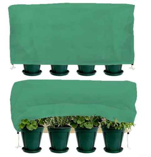 Copertura per piante in vaso per proteggere le piante in vaso dal gelo invernale e dal gelo con struttura in tessuto non tessuto (126 x 61 x 50 cm)