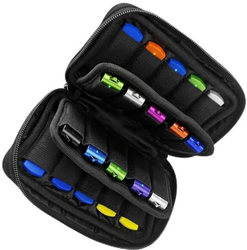 QWORK® Étui de Rangement pour 20 Clés USB avec Étiquettes d'Identification – pour Bureau, Voyage et École, Noir