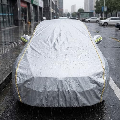 Autogarage Abdeckung für fia-t 500X(2019-2022) Auto Plane Abdeckung,Reflektierende Streifen zur Warnung Anderer Personen in der Nacht