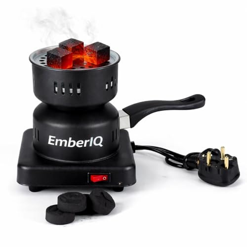 EmberIQ Electric Charcoal Burner 1000W – Coal Starter Heater – Portable Stainless Steel Hot Plate with UK Plug