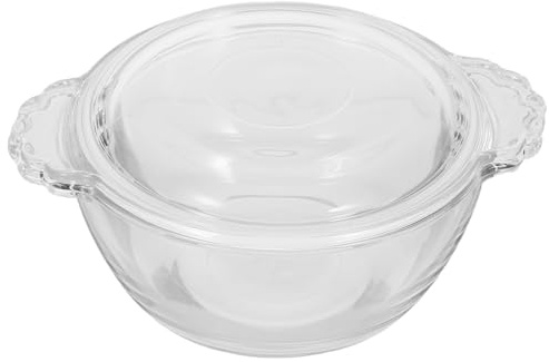 Dampfeierschale 275ml aus Glas Hitzebeständig mit Deckel für Küche | Leichtes Glasschälchen mit Griff, Geeignet zum Dämpfen von Eiern, Servieren von Suppen, Speisen, Saucen und Desserts