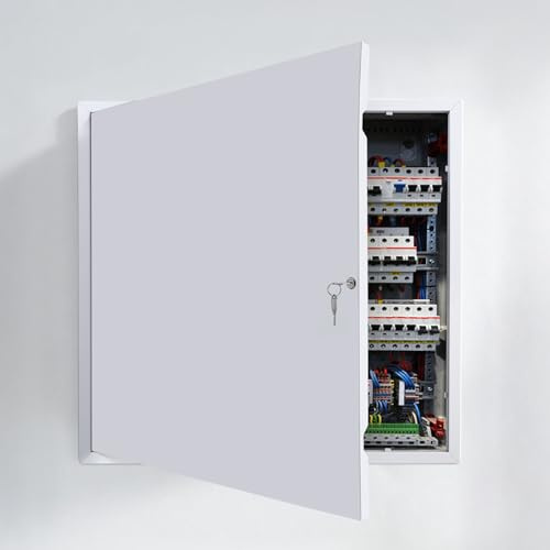 VEVOR Trappe de Visite 64x64 cm, Panneau d'Accès pour Cloisons Sèches Placo en Acier Galvanisé, pour Plafond Plomberie Électricité, Trappe de Maintenance avec Clé, Dimensions d’Installation 62x62 cm