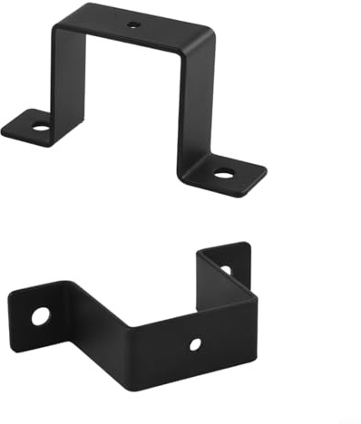 Lot de 2 supports de serrage carrés en acier carbone robuste en forme de U pour balustrades, poteaux de clôture et escaliers, support de montage pour intérieur et extérieur (2 pièces)