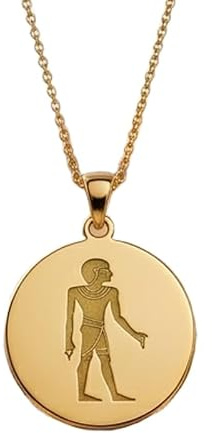 WORLD WIDE GEMS Collier pendentif gravé silhouette royale égyptienne en argent sterling 925 plaqué or avec chaîne câble de 45,7 cm (18 pouces) | WWS_EGP_00658