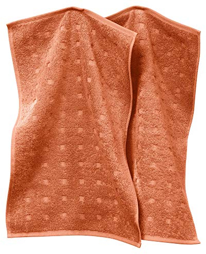 Möve Gästetuch Quadretti 2er-Pack Walk-Frottier Terracotta Größe 30x50 cm