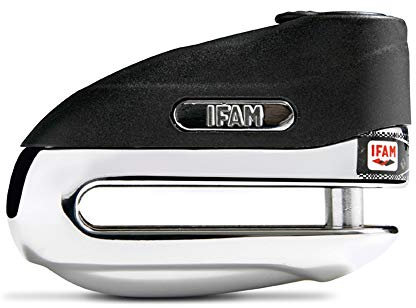 Ifam Bloccadisco Moto Lucchetto, Modello Road 75 mm, Protezione Antifurto, Bloccaggio Automatico, Include 3 Chiavi, Colore Cromato, Compatto e Sicuro, Ideale per Moto di Piccole e Medie Dimensioni