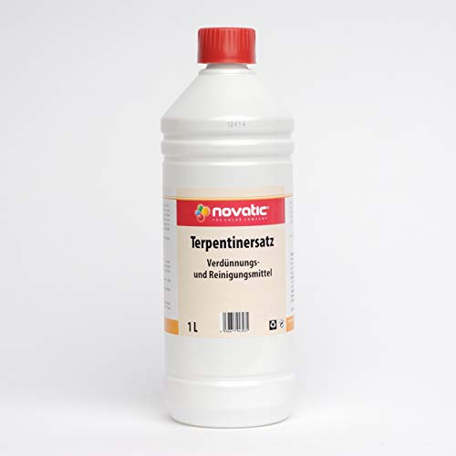 novatic Terpentinersatz, farbloses Lösungsmittel, Pinselreiniger, 1 Liter
