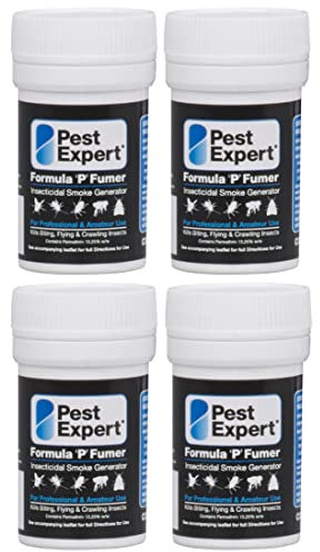 Pest Expert Clothes Moth Killer Smoke Bombs 4 x 3.5g - Formula 'P' Fumer Moth Fumigator (HSE approved and tested – professional strength product)