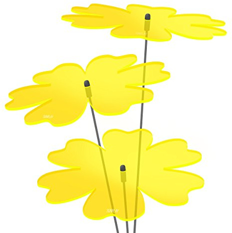 SUNPLAY Sonnenfänger Butterblume in GELB, 3 Stück zu je 20 cm Durchmesser im Set + 70 cm Schwingstäbe
