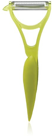 Mastrad elios Julienne Streifenschäler - Rostfreier Stahl-Gemüse-Schäler und Streifen-Schneider - Slicer Peeler zum streifenschneiden von Gemüse - dekorativer Schneider