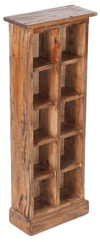 CD & BÜCHERREGAL NATURE | 94x36x17 cm, braun, Recyclingholz | Holzregal