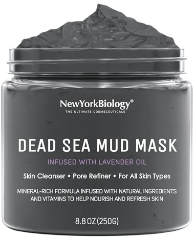 New York Biology Dead Sea Mud Mask for Face and Body | with Lavender | Spa Quality Pore Refiner for Oily Skin | Natural Skincare for Women & Men | Tighten Skin for A Healthier Complexion | 8.8 oz