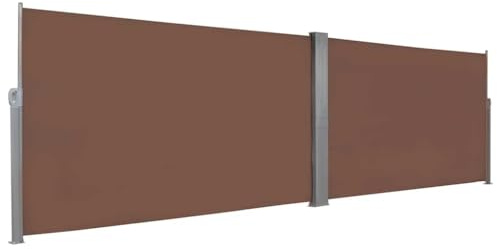 vidaXL Tenda Sole Laterale Retrattile 160x600cm Marrone Paravento Frangivento