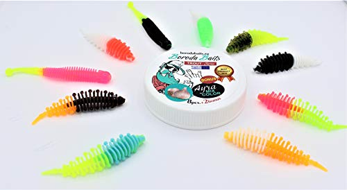pro-bite Boroda Baits Softbait Ayra/Mila Neo/NEUHEIT 2020 / Mixed Colours mit Käse- Aroma/Inhalt: 10 Stück