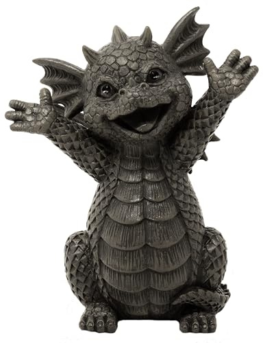 MC Gartenfigur Gartendrache - Modell Hallo klein - Fantasy Figur Deko Drache Gartendeko