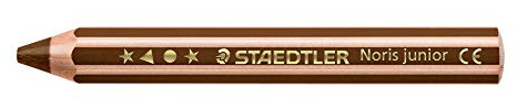 STAEDTLER Noris junior 140 Buntstifte 3 in 1 – Van Dyke Braun, 6 Stück