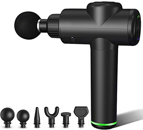 GLOBAL RELAX® | Taiko PRO Deep Tissue Massage Gun I Ligaments Massager | Muscle Percussion | 6 Heads | Portable I Rechargeable I 6H Autonomy I Ergonomic | Post-Exercise Recovery