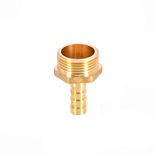 TopHomer BSP Hose Connector Brass Pipe Fitting 10mm Barb x G3/4 Male, Hose Barb Tail Male BSP Thread Connector Joint Copper Coupler Adapter